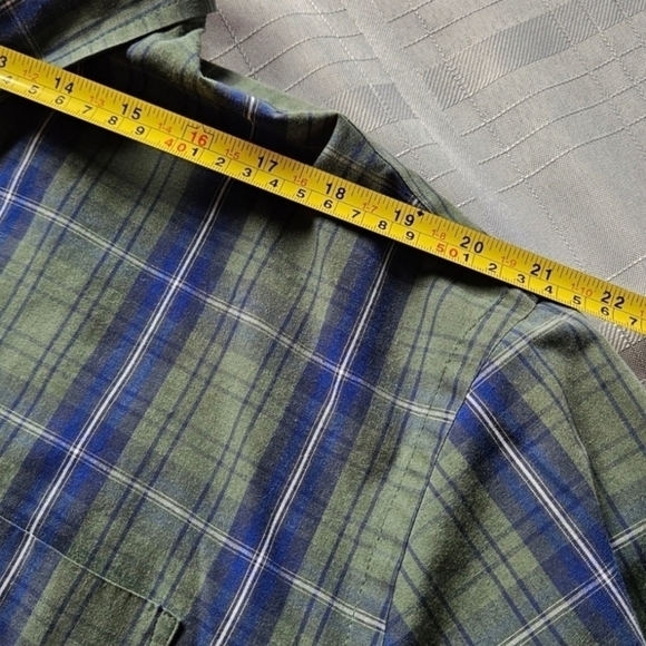 Dockers button down long sleeve green and blue plaid shirt size XXL - Picture 5 of 9